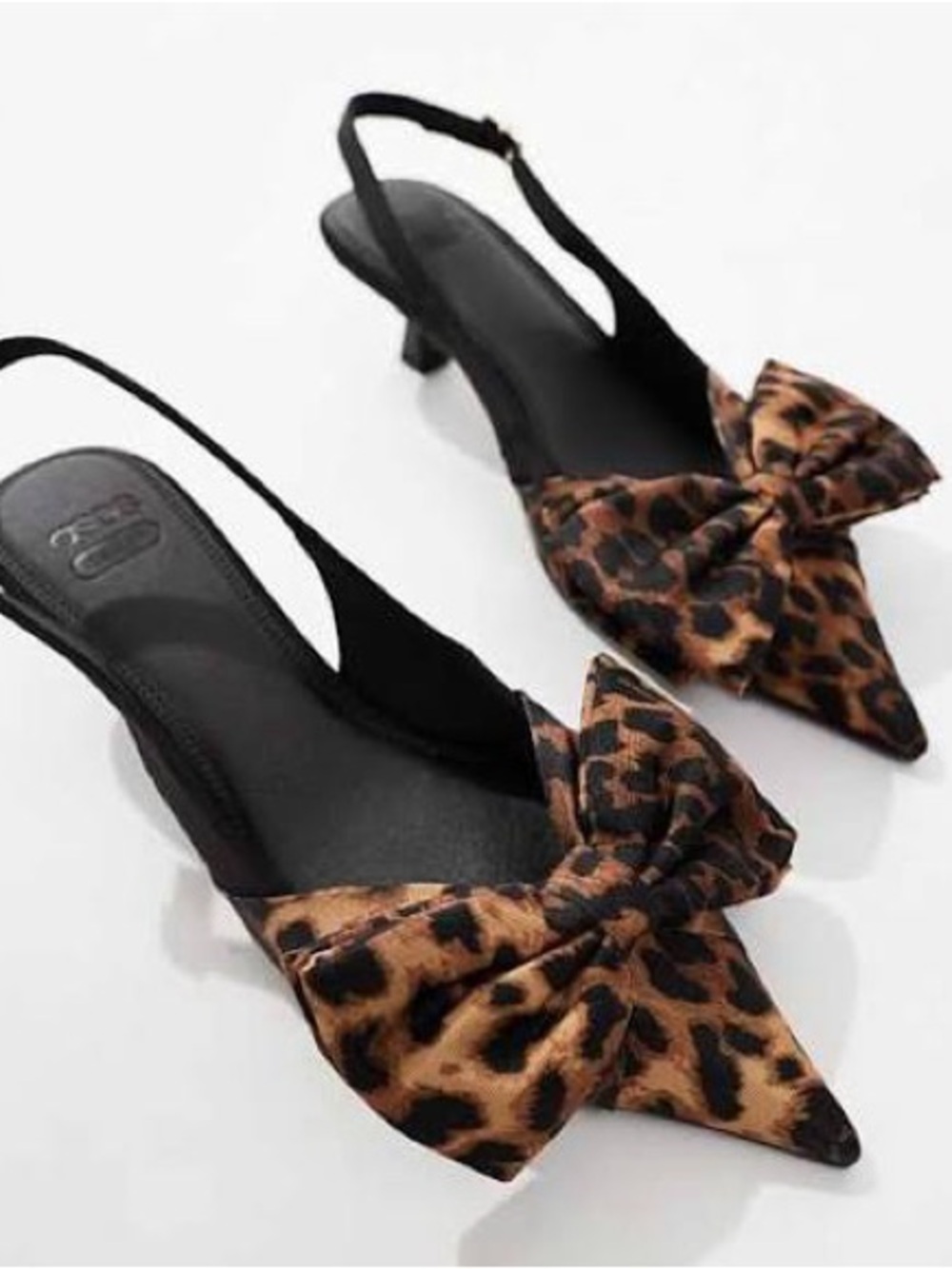 ASOS Secret Leopard Bow Slingback Kitten Heels - Size 11/42 never worn
